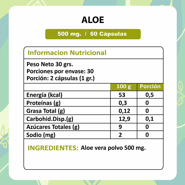 ALOE CAPSULAS 500 MG