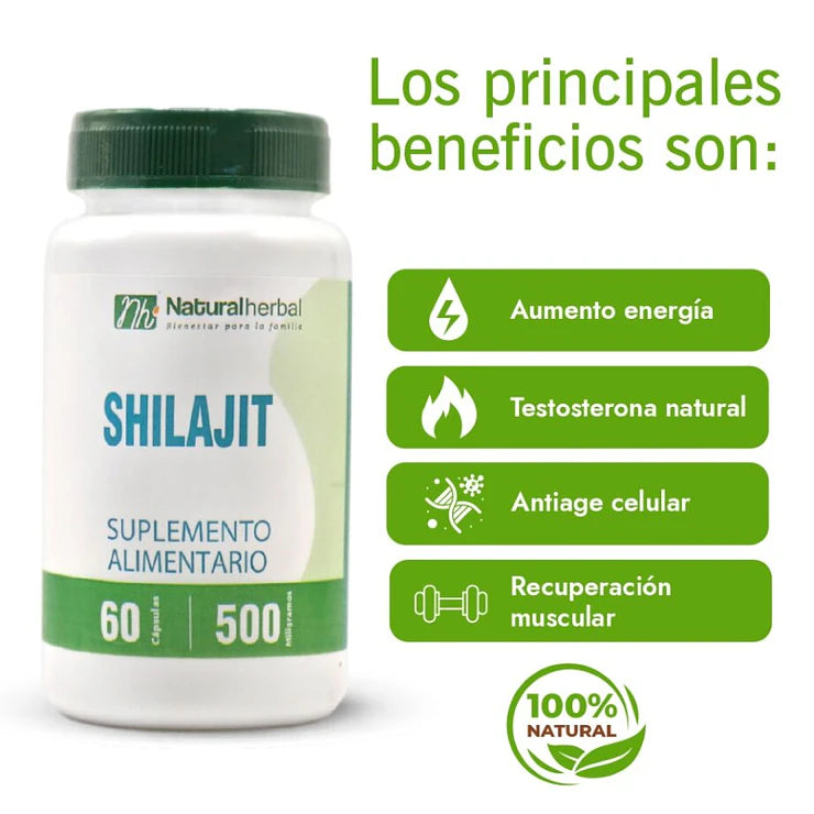 SHILAJIT CAPSULAS DE 500 MG